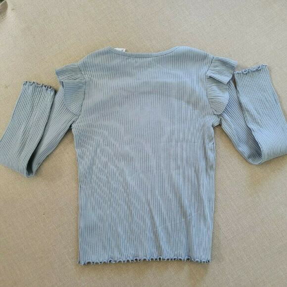 Next Pale Blue Ribbed Wrap Top - Picture 9 of 9
